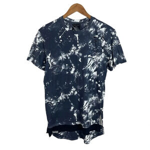 TS751 Mens SWITCH Urban Streetwear Paint Splatter Long Tail T Shirt S